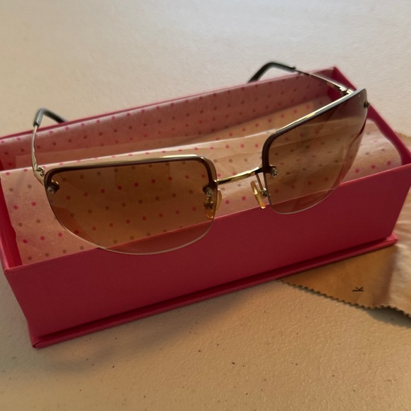 Vintage Kate Spade Aviator Sunglasses with pink leather case and original box - Picture 4 of 12